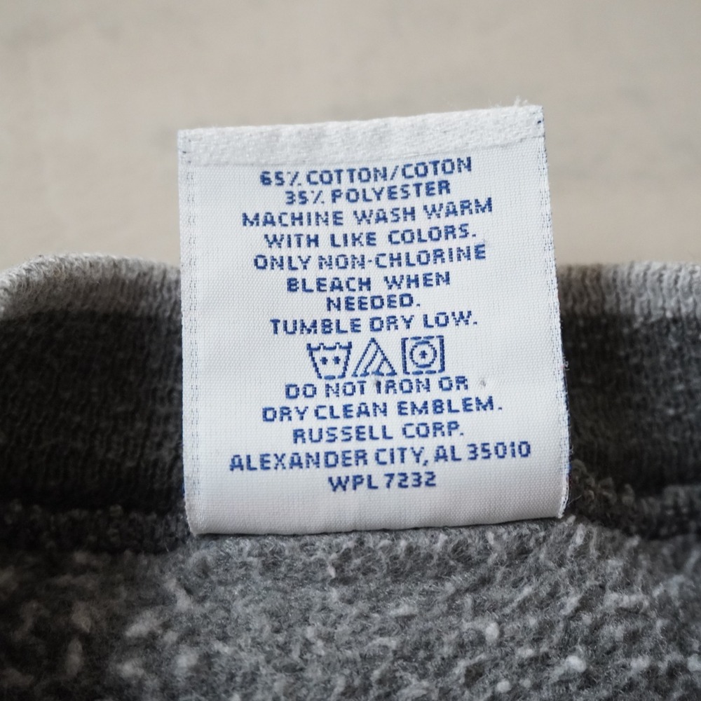 Vintage Jerzees High Cotton Sweatshirt Large Mens 90s Grey Blank V-Stitch USA - Picture 5 of 9